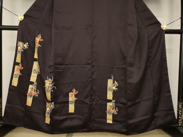 平和屋着物●訪問着 竹取枝花文 金彩 正絹 逸品 AABN8729ck