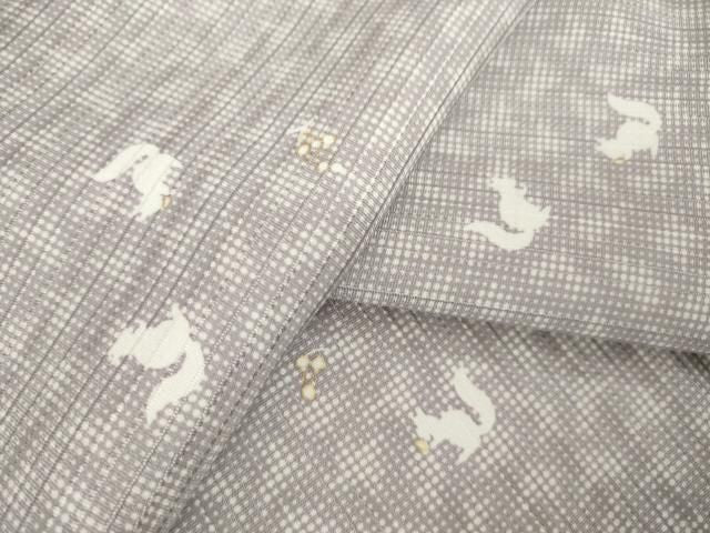 平和屋着物●上質な小紋 リス 金彩 正絹 逸品 AABN8732ck