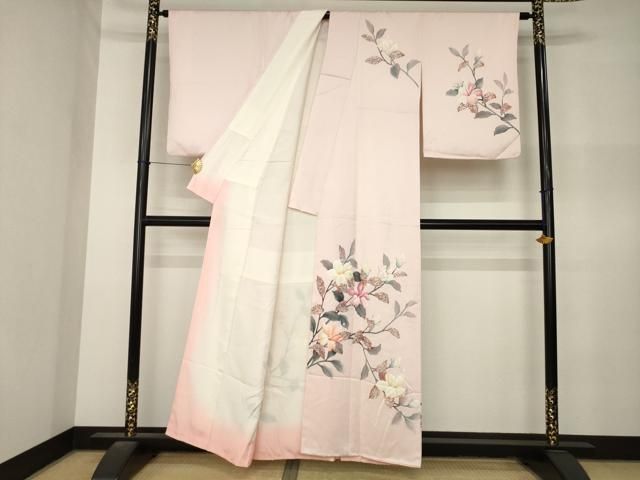平和屋着物●訪問着 手描き 枝花文 正絹 逸品 AABN8743ck