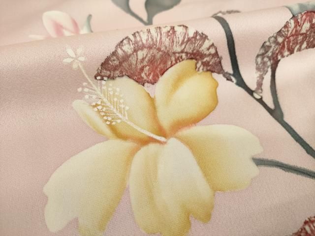 平和屋着物●訪問着 手描き 枝花文 正絹 逸品 AABN8743ck