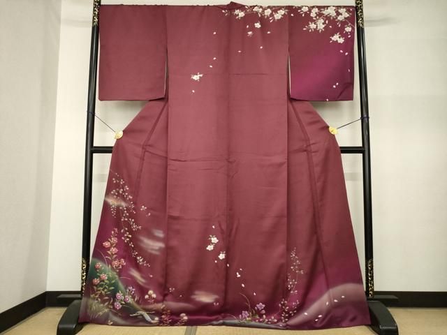 平和屋着物●訪問着 楽器花文 暈し染め やまと誂製 ロング丈 正絹 逸品 AABN8749ck
