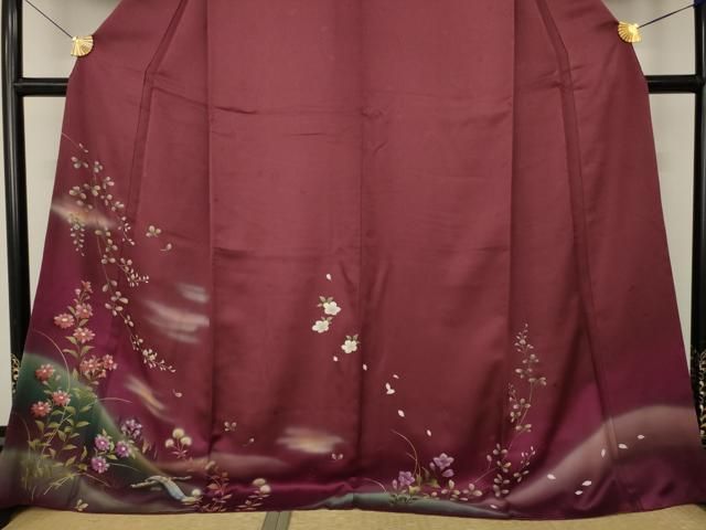 平和屋着物●訪問着 楽器花文 暈し染め やまと誂製 ロング丈 正絹 逸品 AABN8749ck