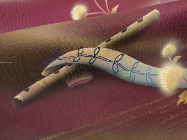 平和屋着物●訪問着 楽器花文 暈し染め やまと誂製 ロング丈 正絹 逸品 AABN8749ck