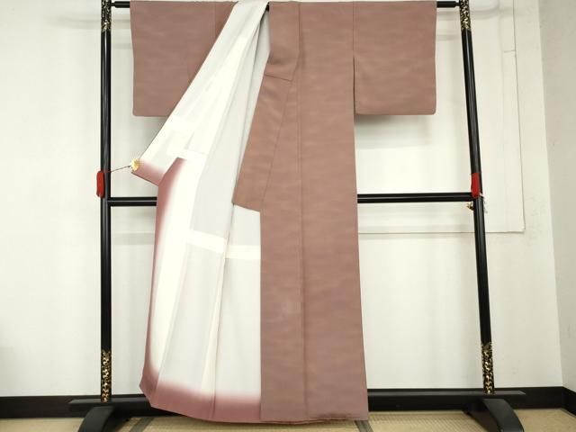 平和屋着物●上質な小紋 霞文 暈し染め 正絹 逸品 AABN9165cs