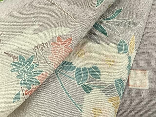 平和屋着物●訪問着 友禅 作家物 飛鶴枝花文 暈し染め 正絹 逸品 AABN9349fy