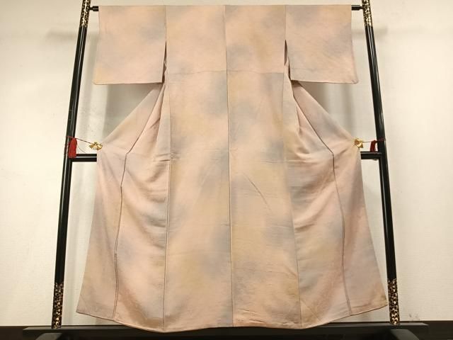 平和屋着物●上質な小紋 雪輪扇地紋 暈し染め 正絹 逸品 AABN9352fy