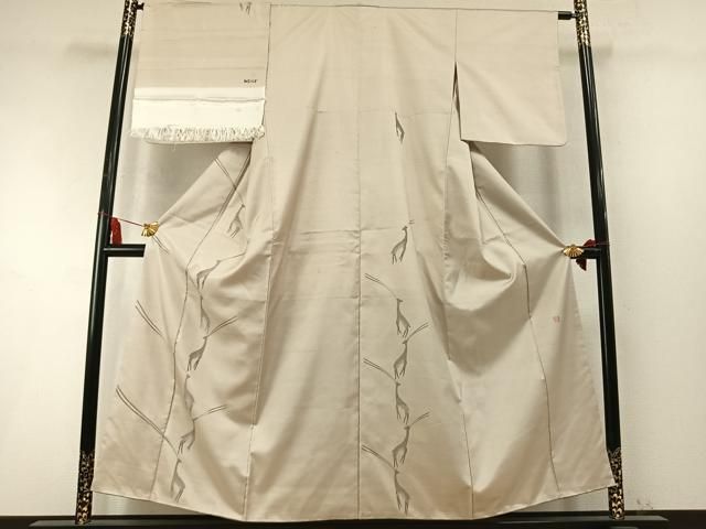 平和屋着物●山口美術織物 皇室 伊勢神宮御用 西陣織 訪問着 紬地 総刺繍 ガゼル 金糸 反端付き 正絹 逸品 AABN9429fy