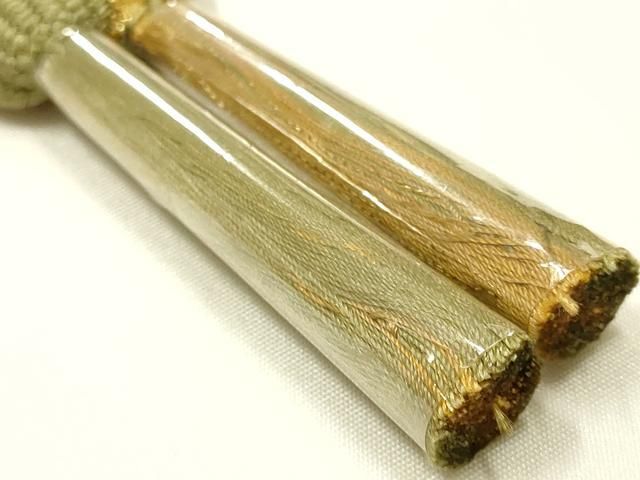 平和屋本店●和装小物 帯締め・帯揚げセット 高麗組 地紙花文 金糸 金銀彩 暈し染め 正絹 逸品 未使用 AABN9820ay