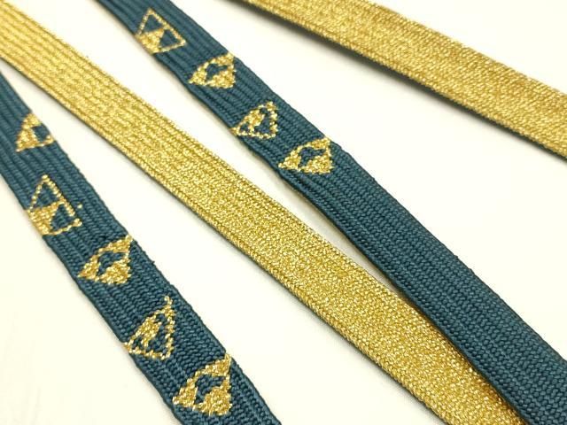 平和屋本店●和装小物 帯締め・帯揚げセット 高麗組 枝花文 金糸 金彩 暈し染め 正絹 逸品 未使用品あり AABN9821ay