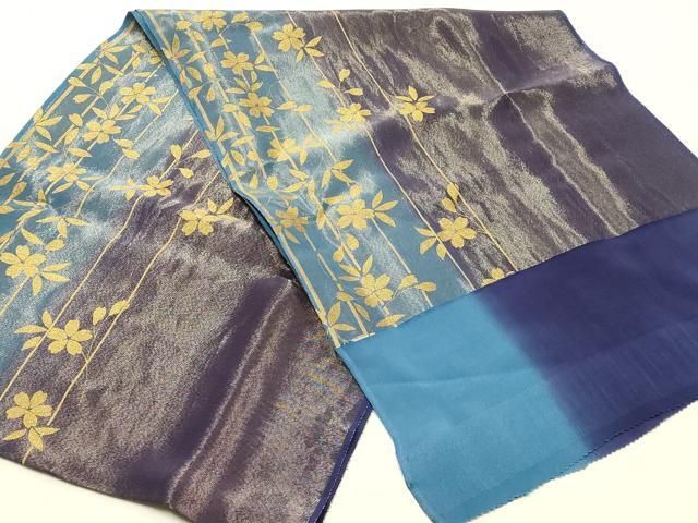 平和屋本店●和装小物 帯締め・帯揚げセット 高麗組 枝花文 金糸 金彩 暈し染め 正絹 逸品 未使用品あり AABN9821ay