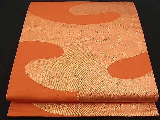 平和屋着物■六通柄 本袋帯 流水吉祥文 金糸 逸品 n-am0191