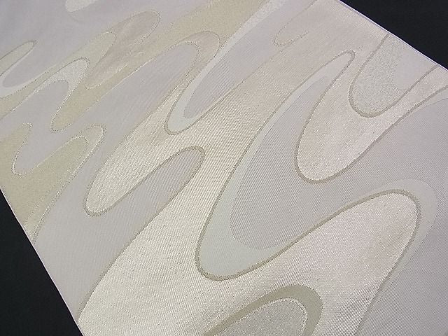 平和屋着物■六通柄袋帯 流水文 銀糸 逸品 n-am0361