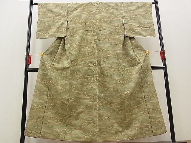 平和屋着物■上質な紬 風景文 逸品 n-am0393