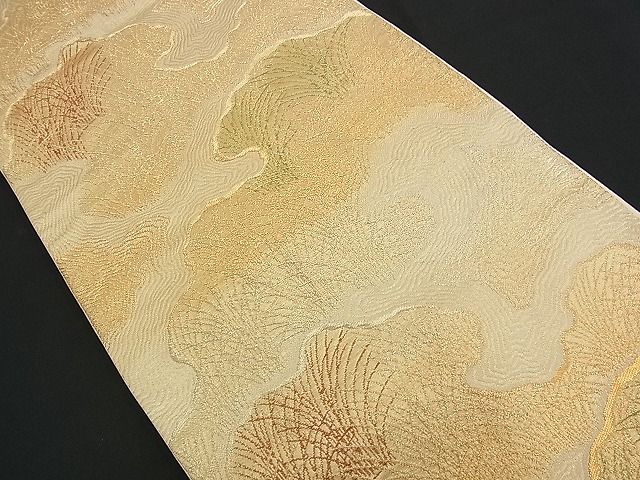 平和屋着物■六通柄袋帯 流水薄文 金糸 逸品 n-am0858