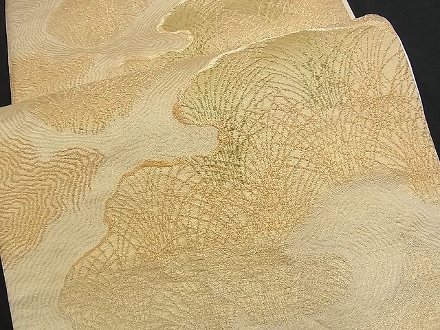 平和屋着物■六通柄袋帯 流水薄文 金糸 逸品 n-am0858