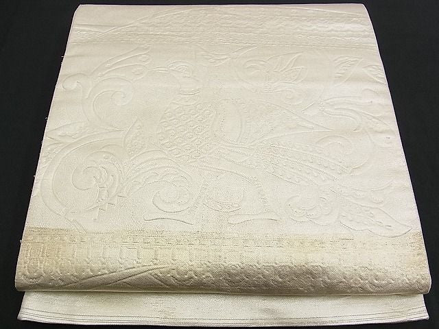 平和屋着物■六通太鼓柄袋帯 ふくれ織 唐箔おり 金銀糸 逸品 n-am0881