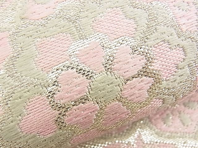 平和屋着物■六通柄袋帯 唐織 色紙吉祥花文 銀糸 逸品 n-am0905