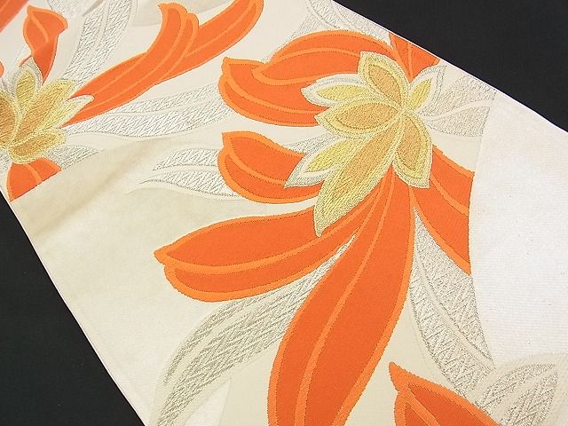 平和屋着物■六通柄袋帯 唐織 菊 金銀糸 逸品 n-am0906