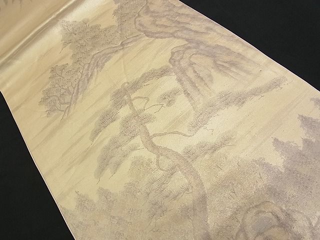 平和屋着物■六通柄袋帯 手描き 浜松文 金糸 逸品 n-am0941