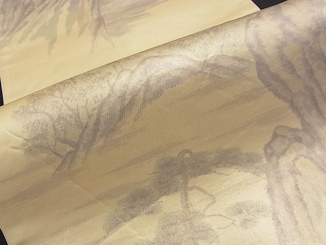 平和屋着物■六通柄袋帯 手描き 浜松文 金糸 逸品 n-am0941