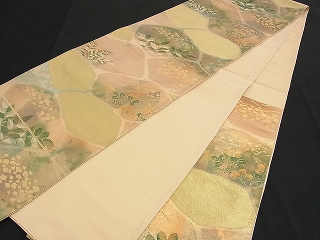 平和屋着物■六通柄袋帯 切嵌こぼれ松葉文 金糸 逸品 n-am0954