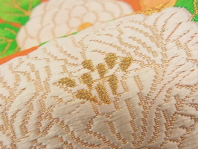 平和屋着物■六通柄袋帯 唐織 草花丸文 金銀糸 逸品 n-am0976