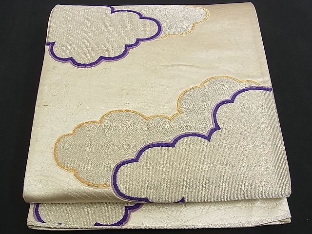 平和屋着物■六通柄袋帯 唐織 雲重ね文 金糸 逸品 n-am0997