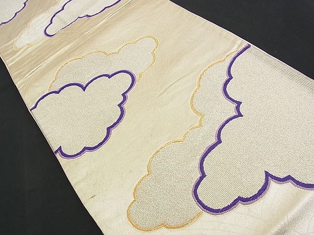 平和屋着物■六通柄袋帯 唐織 雲重ね文 金糸 逸品 n-am0997