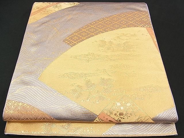 平和屋着物■六通柄袋帯 地紙経巻文 金糸 逸品 n-am1092