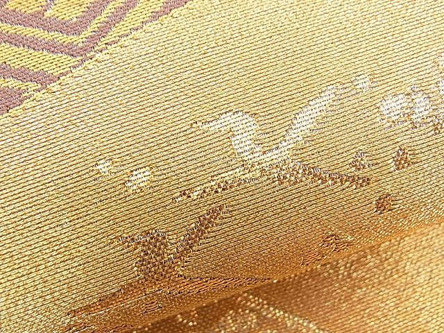 平和屋着物■六通柄袋帯 地紙経巻文 金糸 逸品 n-am1092
