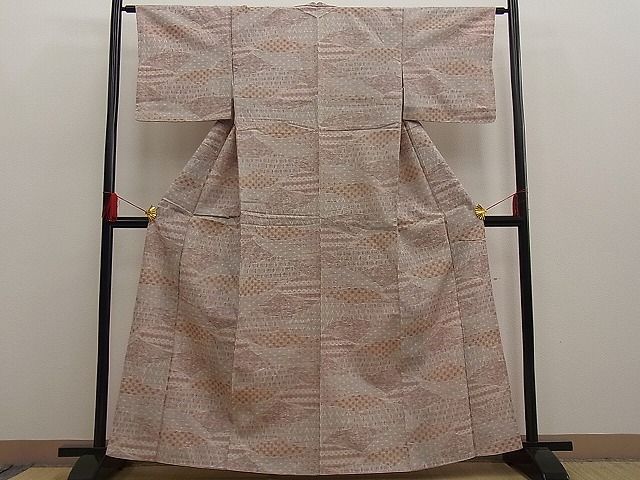 平和屋着物■上質な紬 切嵌吉祥花文 逸品 n-ar1574