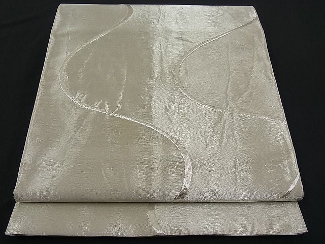 平和屋着物■六通柄袋帯 ふくれ織 流水文 銀糸 逸品 n-ar1691