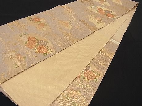 平和屋着物■九百佐賀錦 六通柄袋帯 花選四季寿 金糸 引箔 逸品 n-ar2173