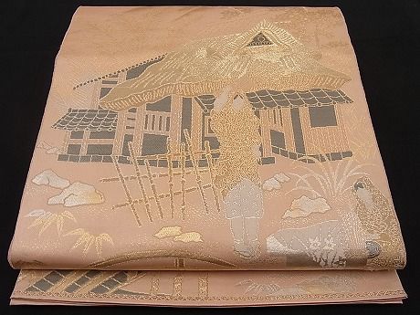 平和屋着物■六通柄袋帯 大原 金銀糸 逸品 n-ar2174