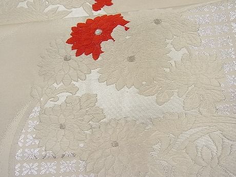 平和屋着物■六通柄袋帯 唐織 花丸文 銀糸 n-ar2198