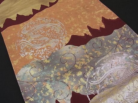 平和屋着物■六通柄袋帯 鳳凰花唐草文 金銀糸 逸品 n-ar2390