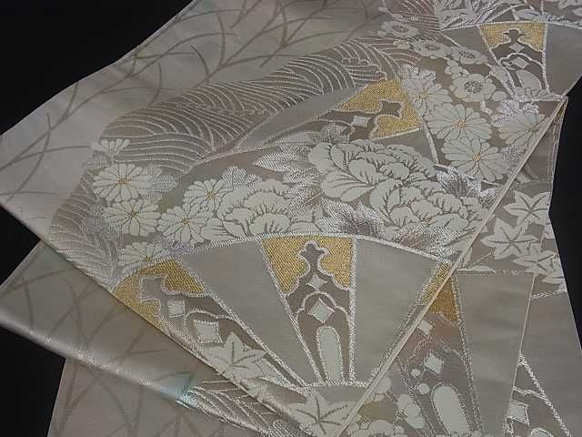 平和屋着物■六通柄袋帯 草花文 北山 金銀糸 逸品 ar3781