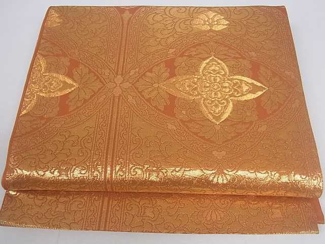 平和屋着物■六通柄袋帯 正倉院花文 金糸 逸品 ar4032