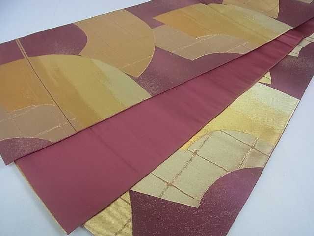 平和屋着物■六通柄袋帯 地紙重ね文 金糸 逸品 ar4436