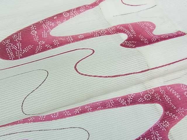 平和屋着物■夏物 小紋 絽 霞花文 洗える着物 az2563