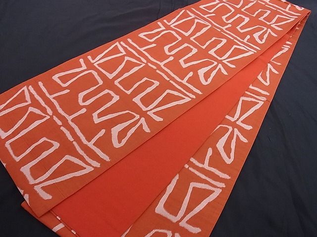 平和屋着物■全通柄袋帯 紬地 幾何学 正絹 逸品 A-az4800