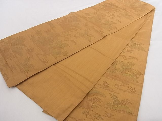 平和屋着物■六通柄袋帯 風景文 正絹 逸品 B-cy4855