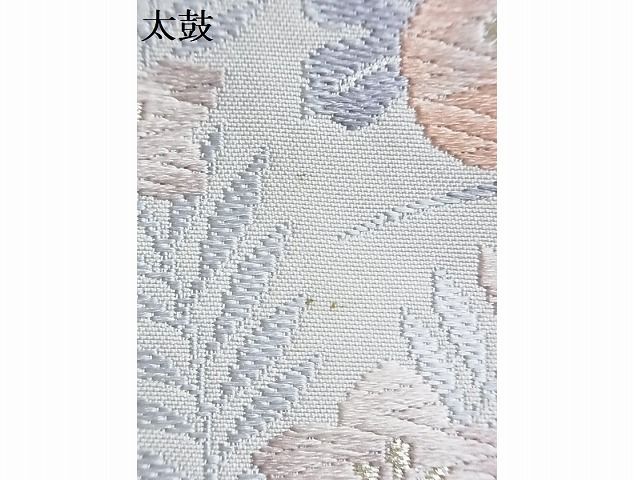 平和屋着物■六通柄袋帯 唐織 地紙重ね花文 金銀糸 正絹 逸品 B-fw0514
