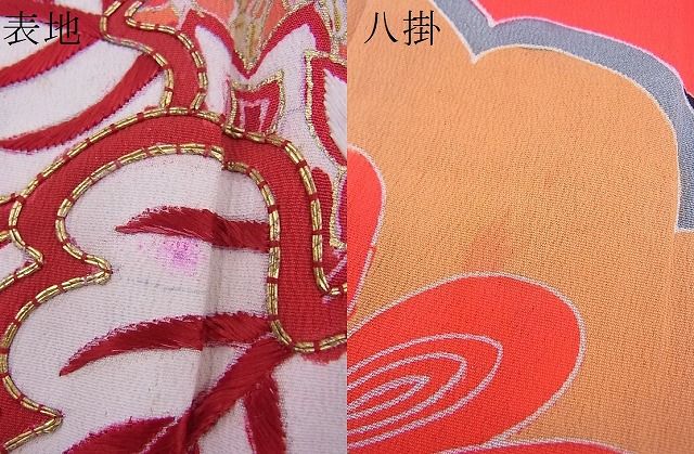 平和屋本店■極上 アンティーク 大正ロマン 振袖 駒刺繍 檜扇鳳凰吉祥花文 金彩 逸品 BAAA3179zb4 - 平和屋
