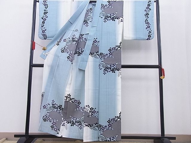 平和屋本店■極上 夏物 撫松庵 セオアルファ 訪問着 雲取り草花文 洗える着物 BAAF0414zb4 - 平和屋