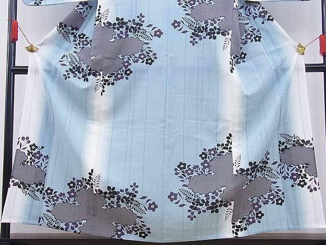 平和屋本店■極上 夏物 撫松庵 セオアルファ 訪問着 雲取り草花文 洗える着物 BAAF0414zb4 - 平和屋