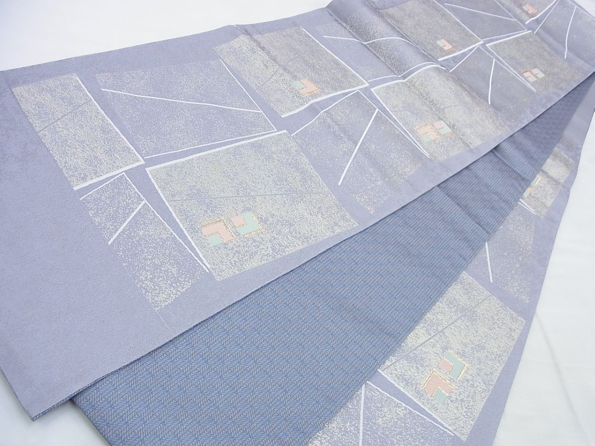 平和屋着物◎六通柄袋帯 唐織 色紙重ね文 金糸 逸品 BAAF5318th