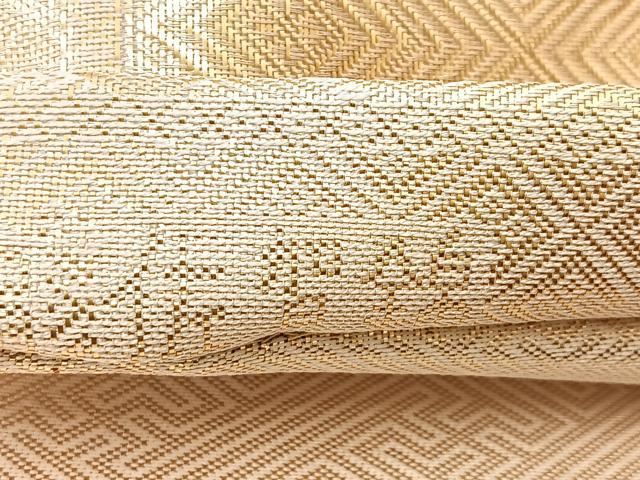 平和屋着物◎佐賀錦 全通柄袋帯 子持ち亀甲 金糸 正絹 逸品 BAAK0630if