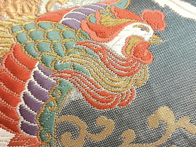 平和屋着物●西陣 野々村織物謹製 佐賀錦 六通柄袋帯 唐織 鳳凰地紙花唐草文 金銀糸 正絹 逸品 BAAK1108du