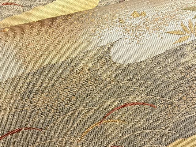 平和屋着物◎六通柄袋帯 唐織 露芝文 金糸 正絹 逸品 BAAK1166du